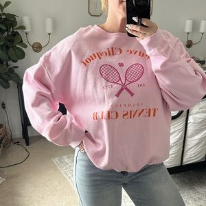 Jenni Pink Tennis Graphic Sweatshirt